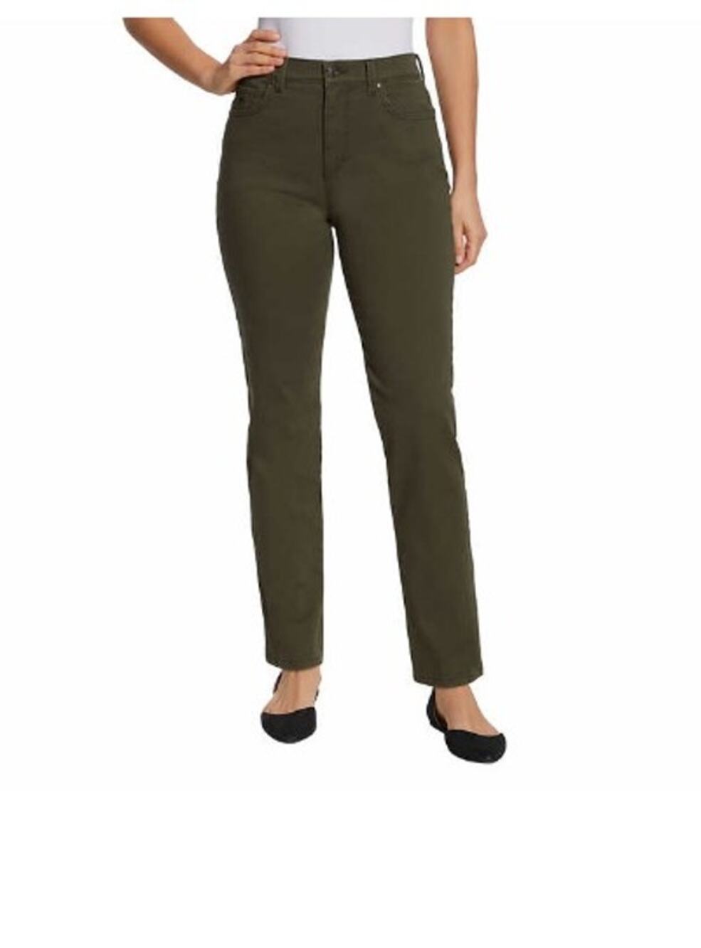 GLORIA VANDERBILT AMANDA TAPERED LEG HIGH RISE Green 12x29